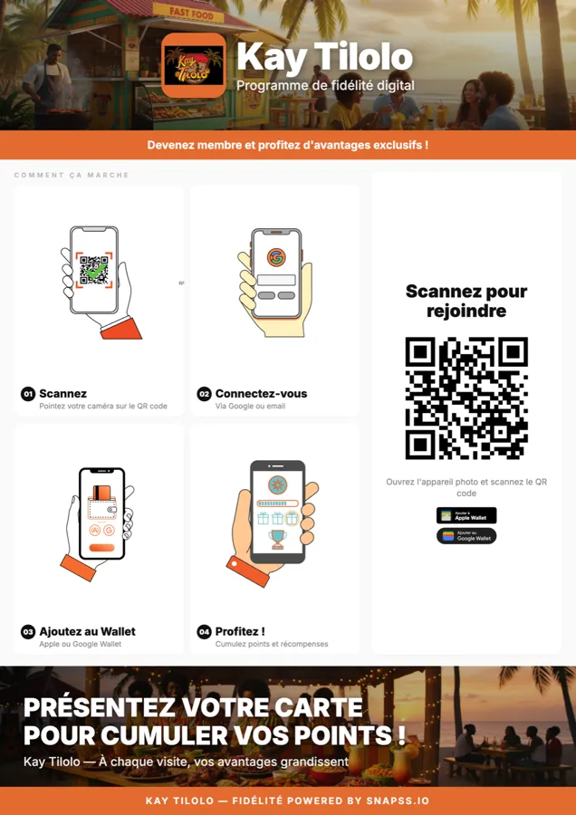 Flyer fidélité Kay Tilolo prêt à imprimer