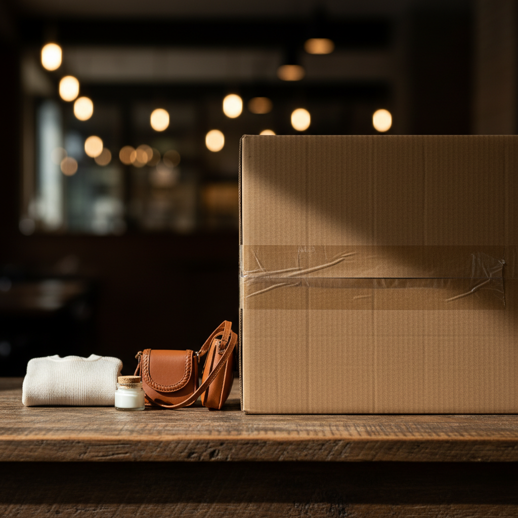 Petits produits artisanaux écrasés par un colis Amazon géant