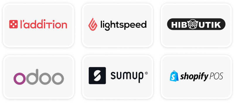 L'addition, Lightspeed, Hiboutik, Odoo, SumUp, Shopify POS