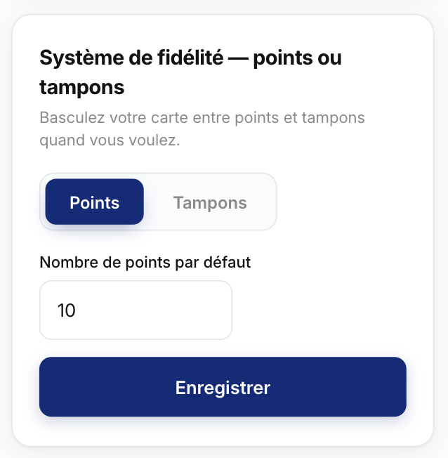 Système de fidélité — points ou tampons