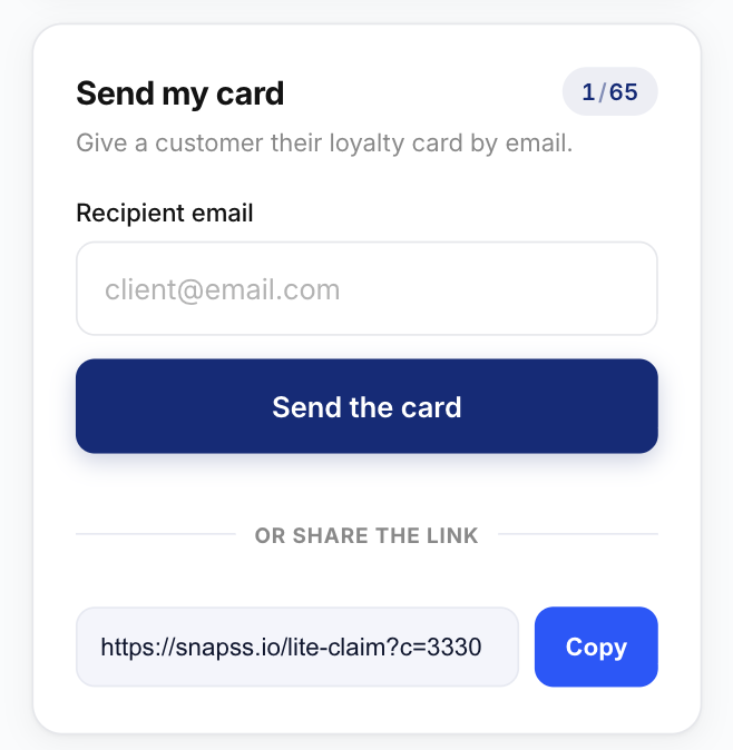 Send my card by email