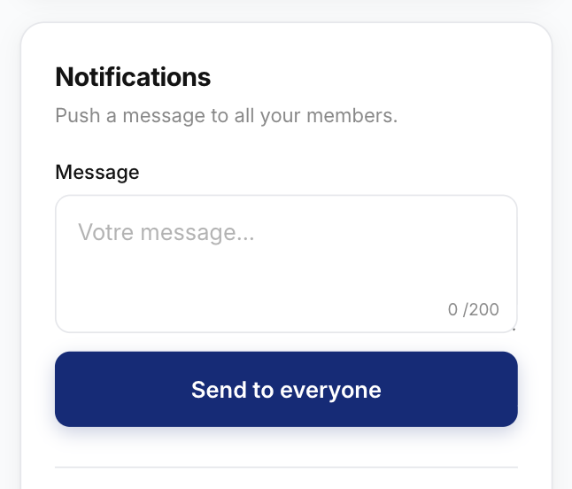 Push notifications to all members